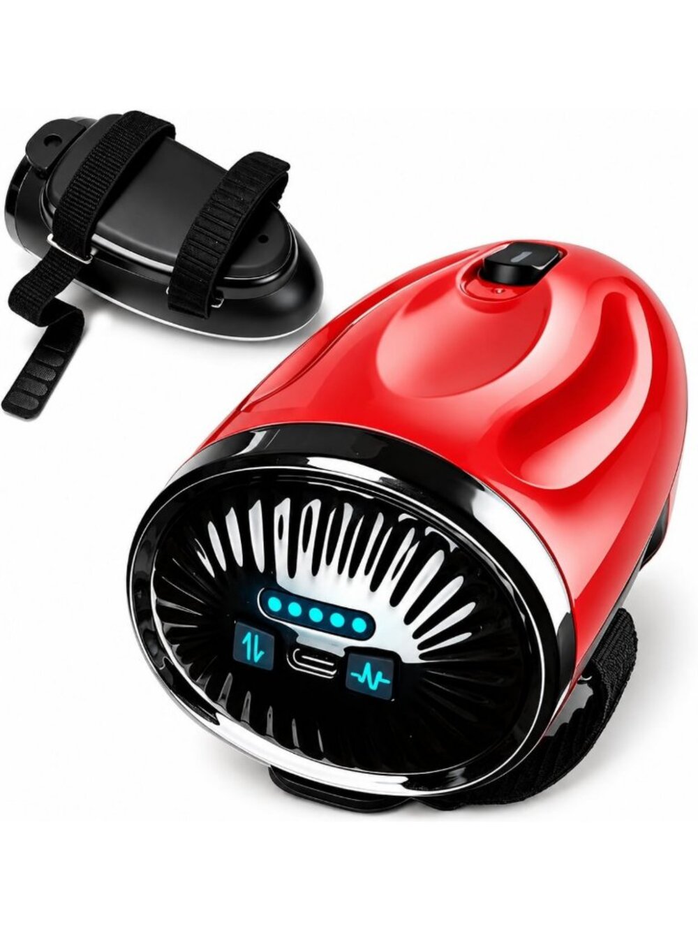 Cordless Handheld Vibration Massager for Professional Barber Use - Red